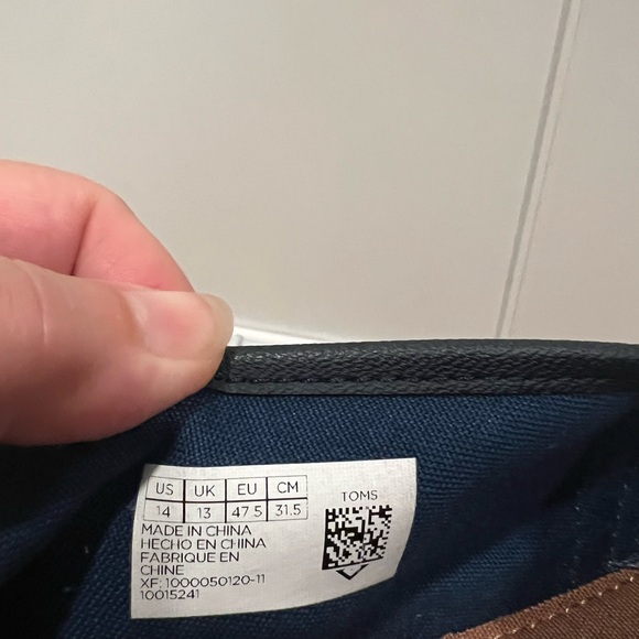 Tom’s size 14 blue slip on sneakers original comfort - Picture 7 of 9